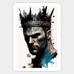 Fierce Warrior King Illustration Sticker